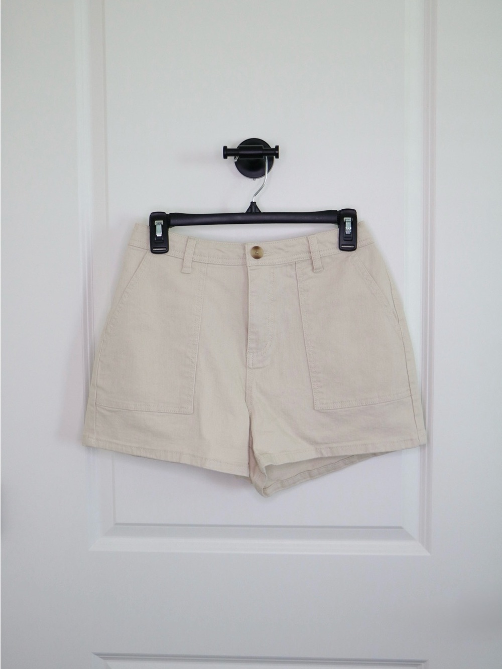 Forever 21 Cream High-Rise Utility Bermudas